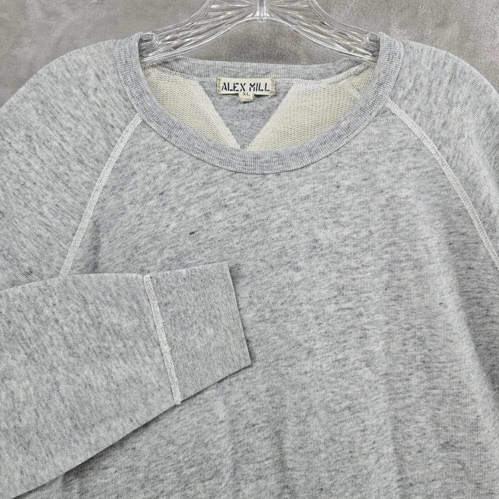 Alex Mill Sweatshirt Mens XL Gray Raglan Sleeve 100% Cotton Crewneck Pullover - Picture 1 of 8